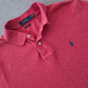 Polo Ralph Lauren Mens Classic Fit Short Sleeve Pique Polo Shirt Red Heather M